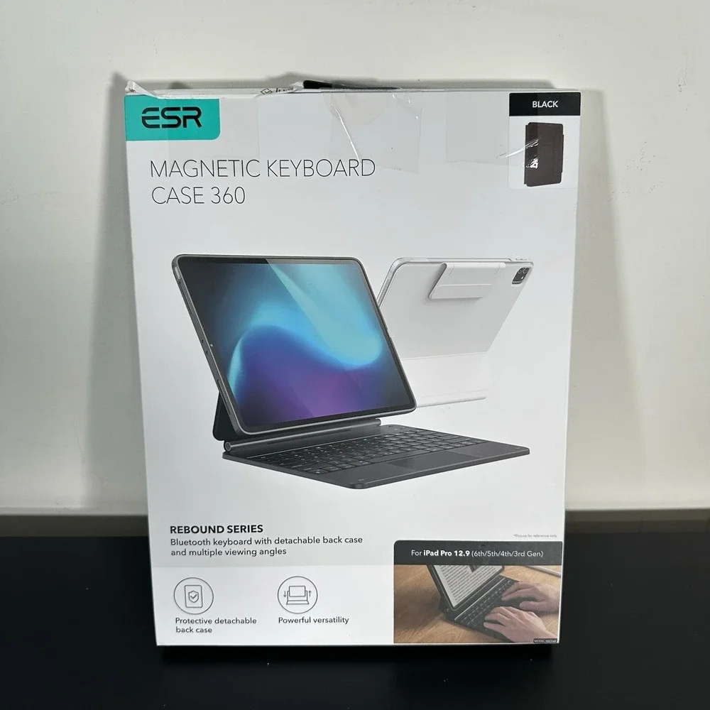 ESR Rebound Magnetic Keyboard Case 360 iPad Pro 12.9 6th 5th 4th 3rd Gen Black